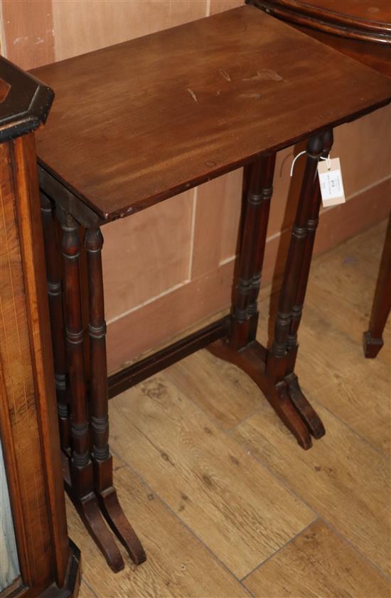 A nest of two rectangular mahogany tea tables W.50cm